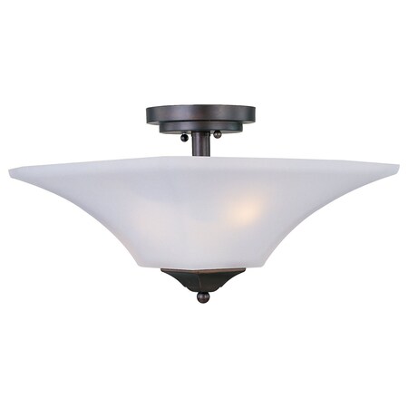 Maxim Two Light Oil Rubbed Bronze Frosted Glass Bowl Semi-Flush Mount 20091FTOI